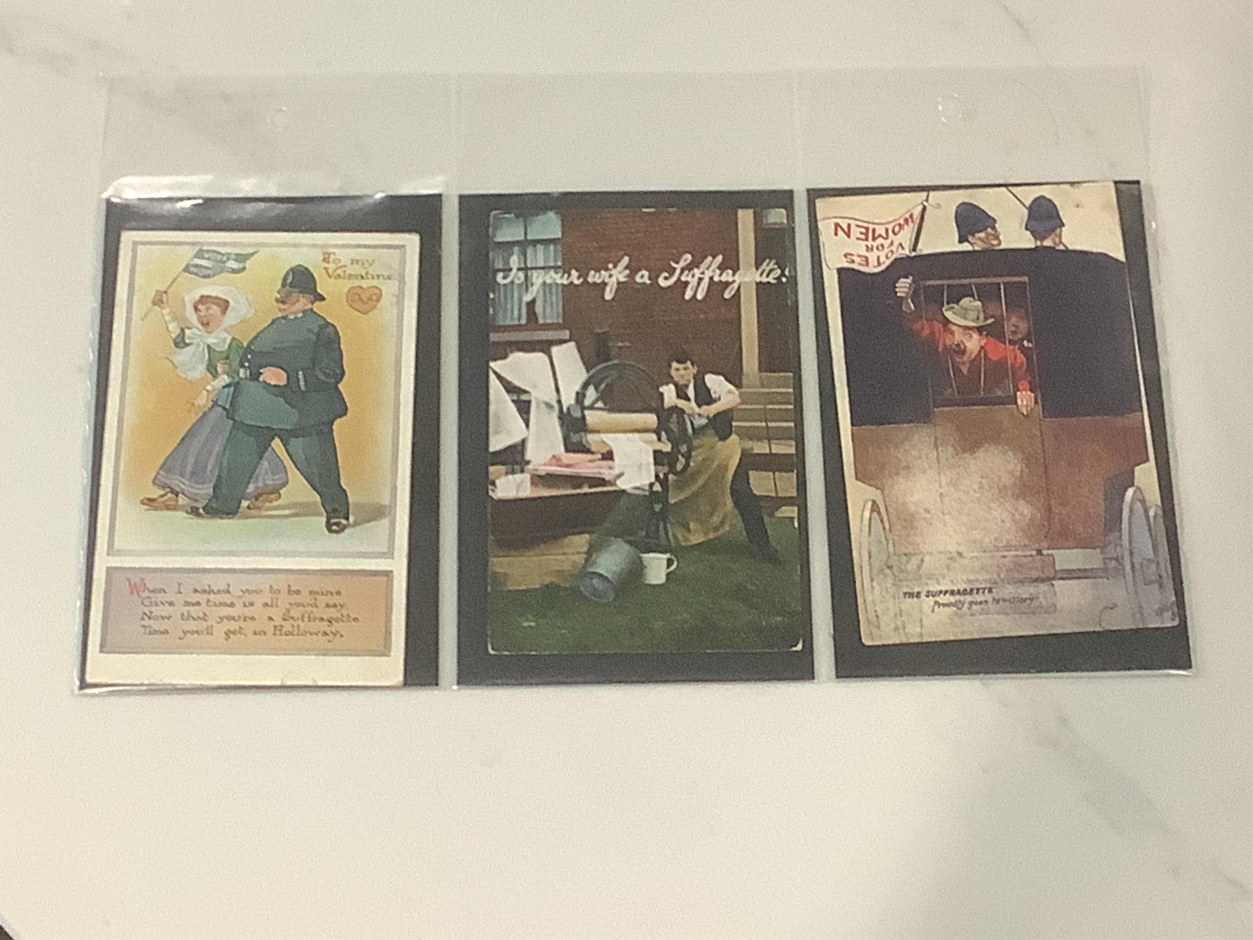 Twenty three vintage postcards relating to women’s suffrage